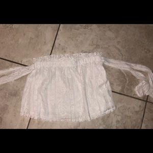 white lace - tube tup w/ tie for arms. fashionnova